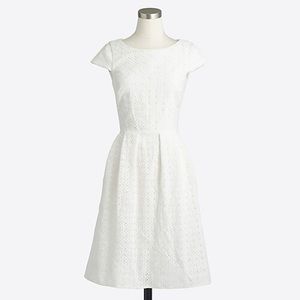 SOLD J. Crew white eyelet cap-sleeve dress, Size 2 NWT